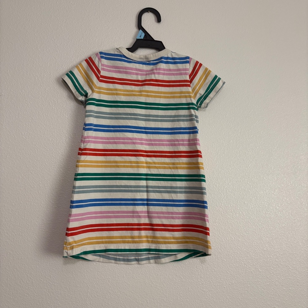 Hanna Andersson Kids Rainbow Stripe Short Sleeve Cotton Dress Multi-Color US 3T - Picture 6 of 6